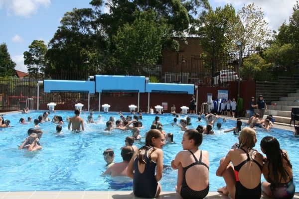 St Patrick's College Sutherland - students in the swimming pool