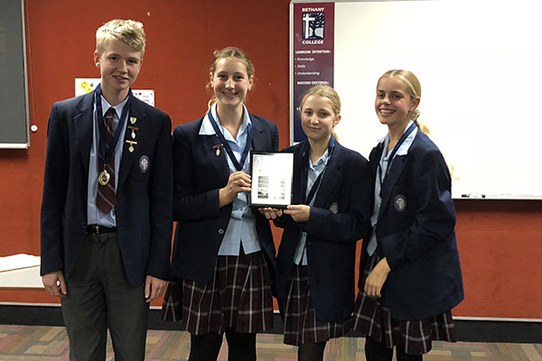 St Patrick's College Sutherland - students receiving award for debaiting