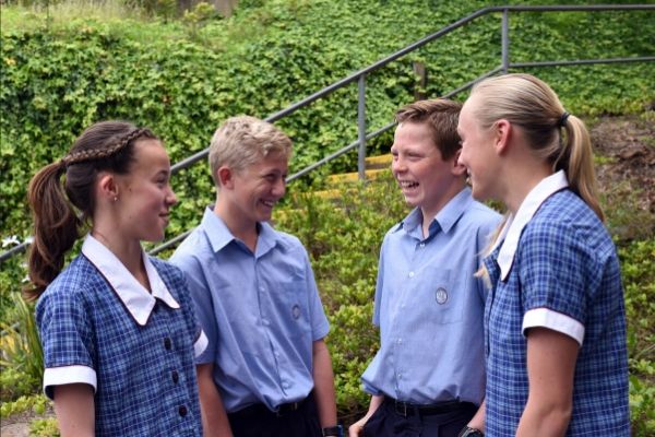 St Patrick's College Sutherland - students talking to each other in the school yard