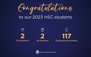 Graphic showing St Patrick's College Sutherland HSC Results 2023